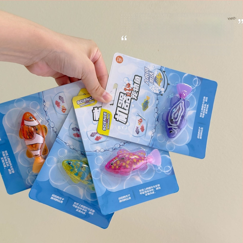 Vonios žaislai kūdikiams su LED jutikliu – elektrinė maža žuvelė, plastikas, plaukia vandens žaislas 0–3 metų