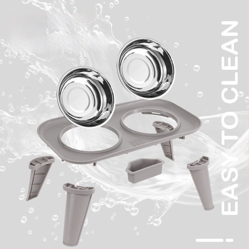 Nerūdijančio plieno gyvūnėlių maitinimo rinkinys — dvigubas dubuo su kaklo apsauga, išimamas, kilmė Zhejiang