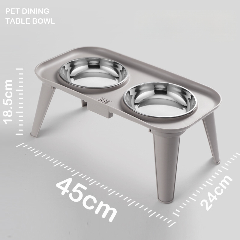 Nerūdijančio plieno gyvūnėlių maitinimo rinkinys — dvigubas dubuo su kaklo apsauga, išimamas, kilmė Zhejiang