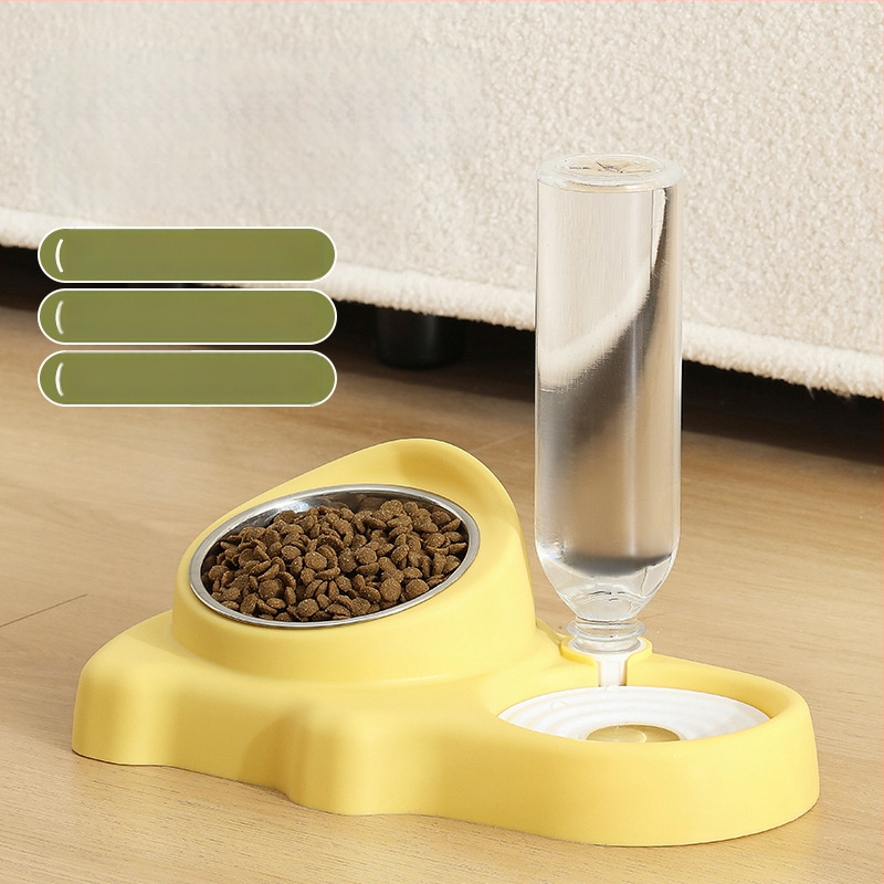 Kahe kausiga kassitoitja — integreeritud vee- ja toidukauss, plastik, Zhejiang päritolu, Jiawang yimiao bränd