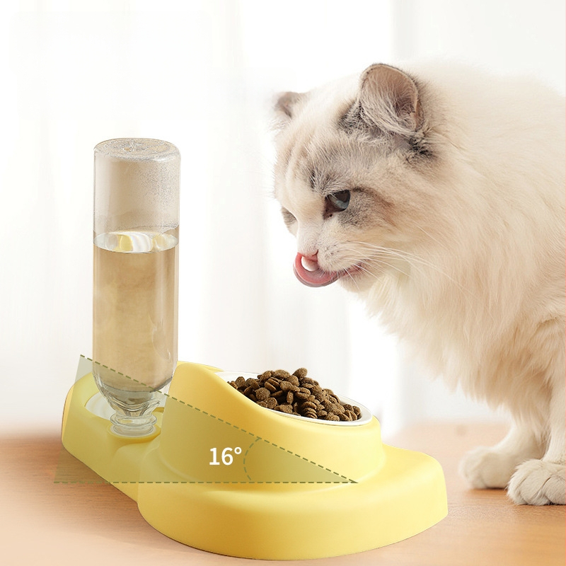 Kahe kausiga kassitoitja — integreeritud vee- ja toidukauss, plastik, Zhejiang päritolu, Jiawang yimiao bränd