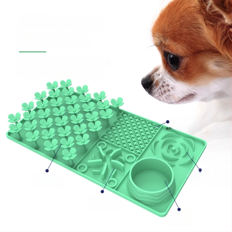 Silicone lizimo kilimėlis naminiams gyvūnams su siurbtuku – 4-in-1 lėto maisto dubuo