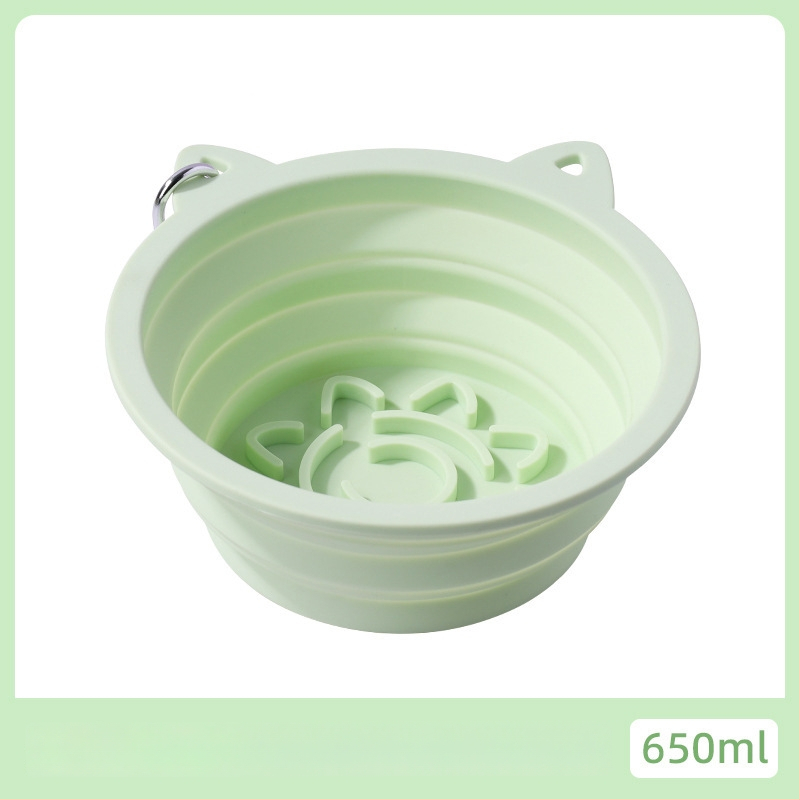 Kokkupandav silikoonist kasside söögikauss imukummiga, aeglase söötmise jaoks, mitmekülgne ja suure mahutavusega