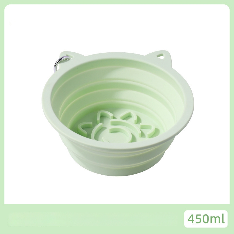 Kokkupandav silikoonist kasside söögikauss imukummiga, aeglase söötmise jaoks, mitmekülgne ja suure mahutavusega