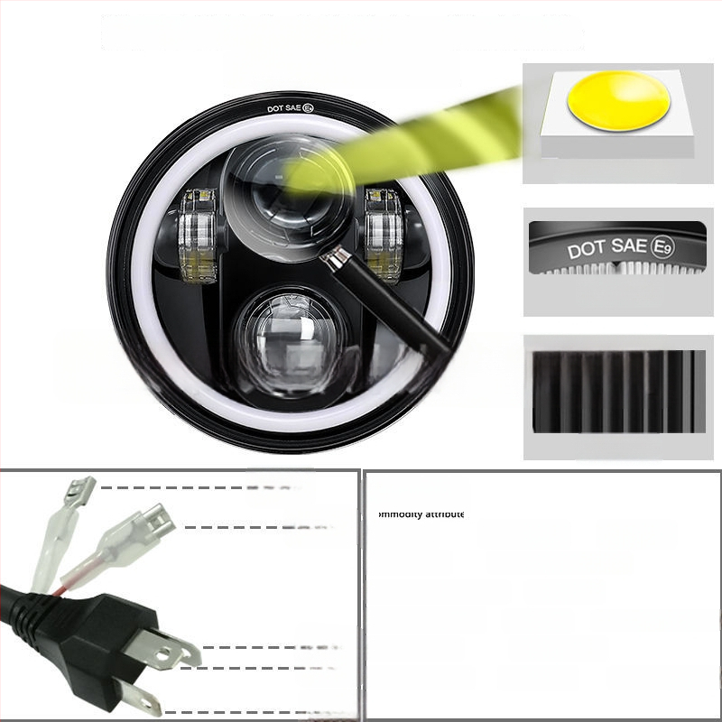 Wrangler LED esilatern Angel Eye rõngaga, maasturiga sobib — 12V, 40W, 4000lm, IP67