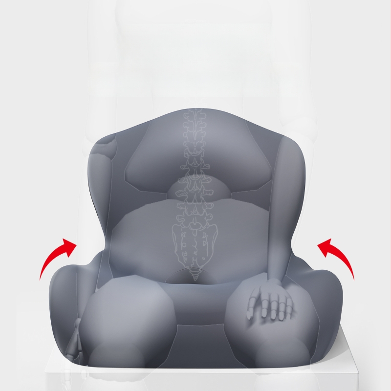 Atminties putų vienos dalies sėdynės pagalvė su Ice Silk danga ir integruota nugaros atrama biuro kėdei