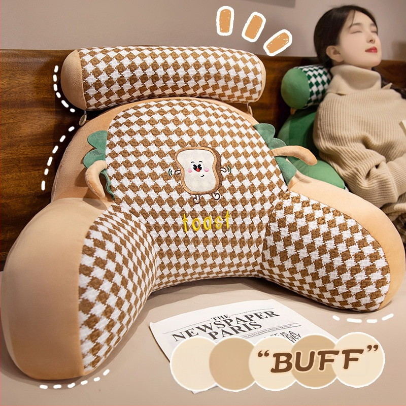 First xu juosmens palaikymo pagalvė — pliušinis užvalkalas, PP medvilnės užpildas, išsiuvinėtas audinys, šiuolaikiškas minimalistinis stilius