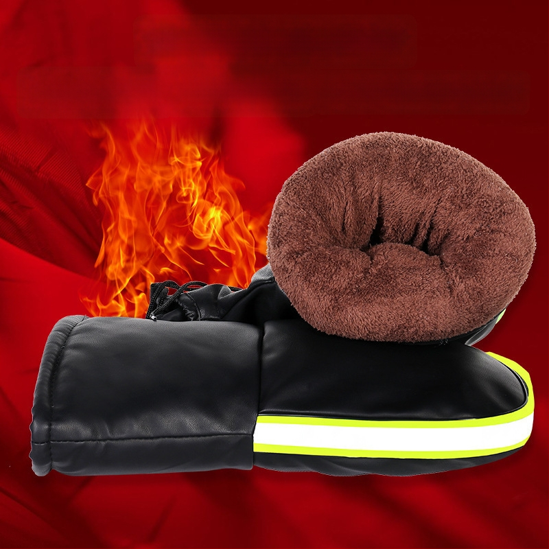 Elektrinio motociklo rankų pirštinės su storesniu medvilnės pamušalu, vėjo atsparios, žiemos šiluma, unisex