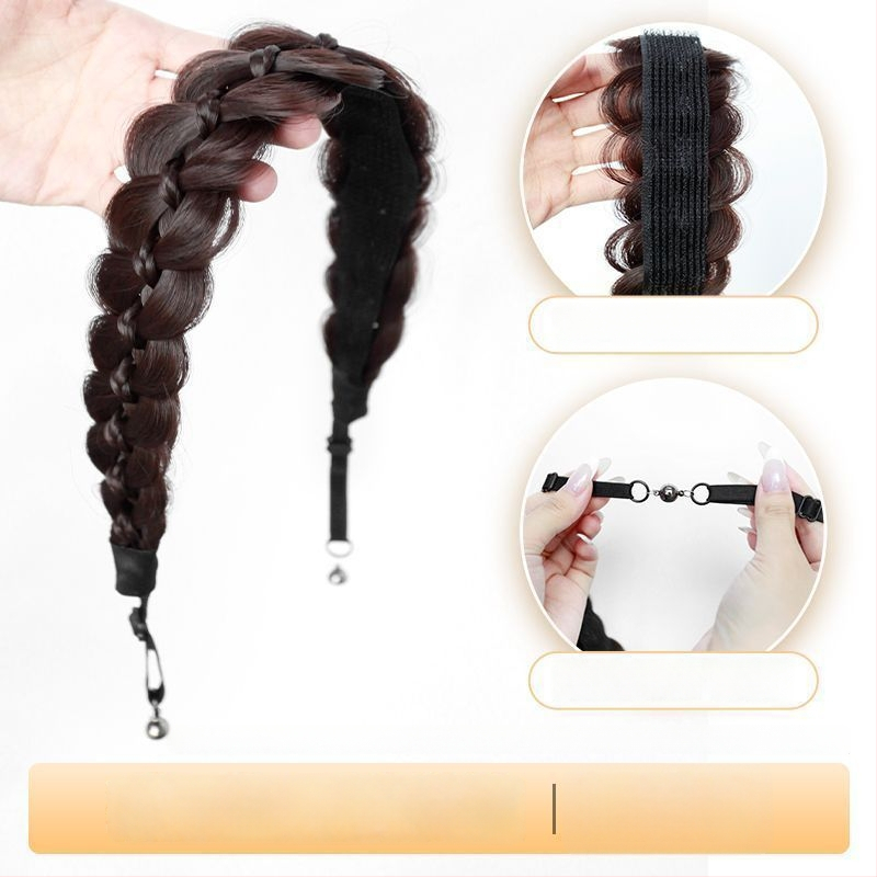 Magnetinė žuvies kaulo pynė peruka, vieno gabalo sintetinių plaukų, anime cosplay stilius, modelis CX006 Magnetic Princess Braid, veido formavimas ir apimties suteikimas