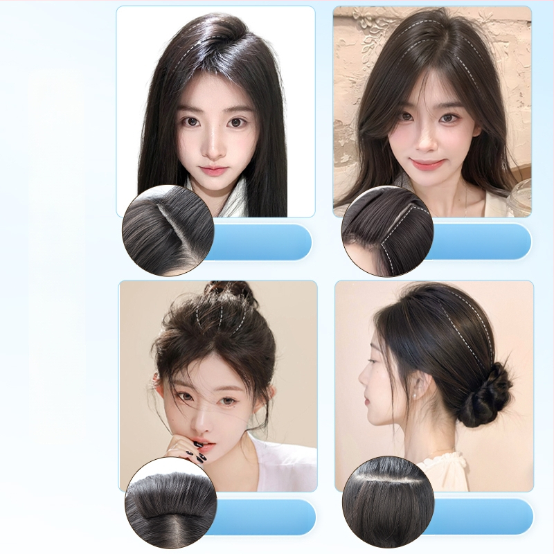 Topper iš tikrų žmogaus plaukų, tiesus, vienos dalies kempinė pagalvėlė, nedažomas, Modelis: Real Hair Sponge Pad Hairpiece, Kilmės šalis: Henan