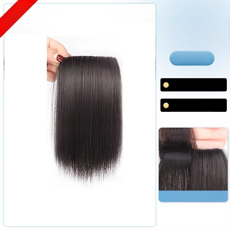 Topper iš tikrų žmogaus plaukų, tiesus, vienos dalies kempinė pagalvėlė, nedažomas, Modelis: Real Hair Sponge Pad Hairpiece, Kilmės šalis: Henan
