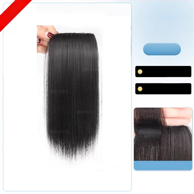 Topper iš tikrų žmogaus plaukų, tiesus, vienos dalies kempinė pagalvėlė, nedažomas, Modelis: Real Hair Sponge Pad Hairpiece, Kilmės šalis: Henan