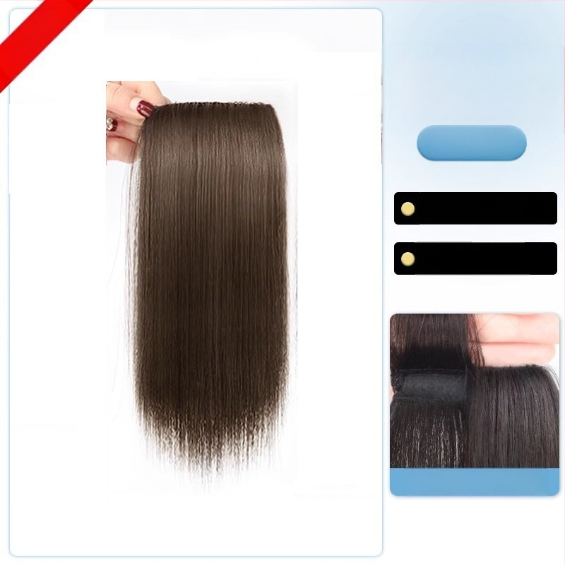 Topper iš tikrų žmogaus plaukų, tiesus, vienos dalies kempinė pagalvėlė, nedažomas, Modelis: Real Hair Sponge Pad Hairpiece, Kilmės šalis: Henan