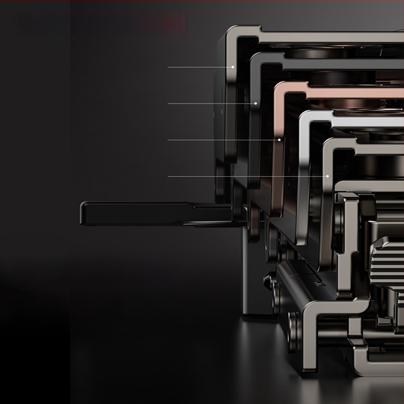 Drabužių spintos durų vyriai su trimis sekcijomis amortizatoriumi, reguliuojamas hidraulinis mechanizmas, modelis CG-T9, šaltai valcuotas plienas, 1 mm storis, elektroplakavimas