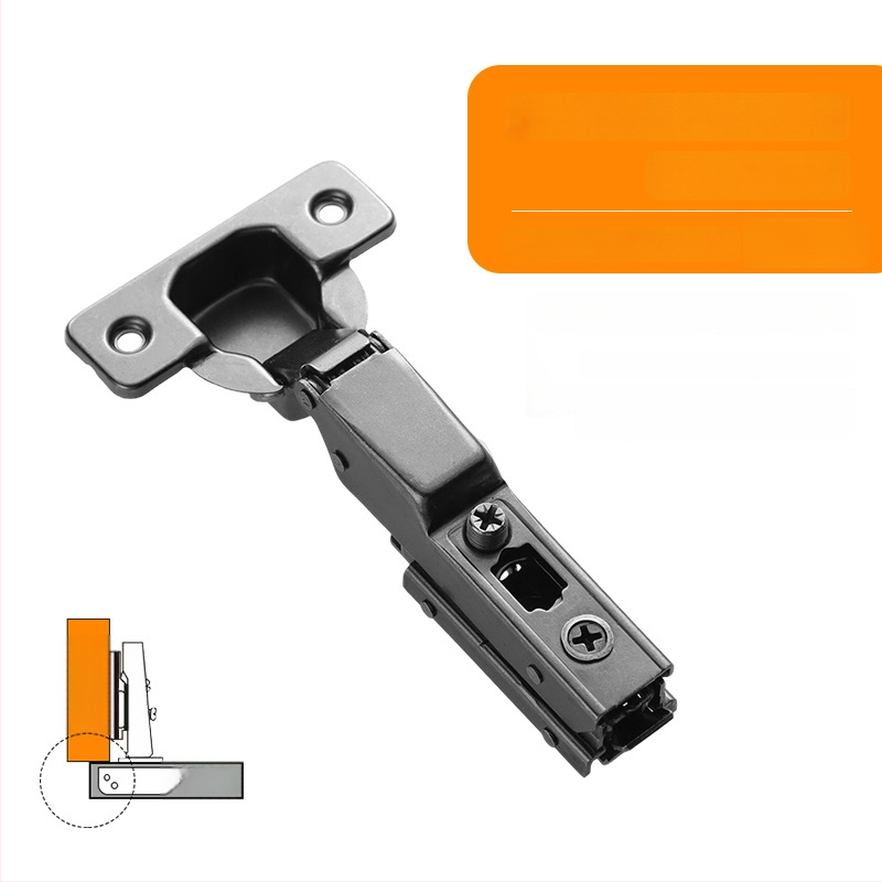 Drabužių spintos durų vyriai su trimis sekcijomis amortizatoriumi, reguliuojamas hidraulinis mechanizmas, modelis CG-T9, šaltai valcuotas plienas, 1 mm storis, elektroplakavimas