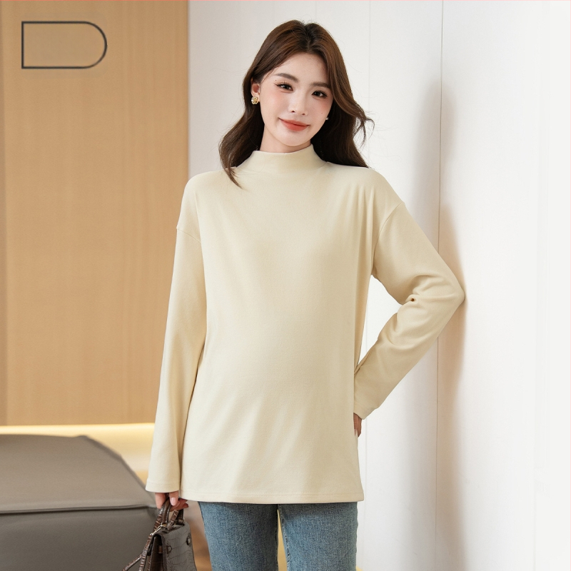 Rasedate top sügis-talve jaoks, poolkõrge kael, brushed Mink Velvet kangas, fleece vooder, vaba lõige