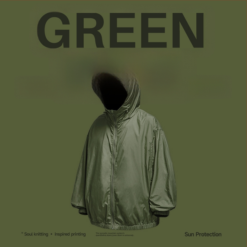 Jakk Tefloni kolmekaitse tehnoloogiaga päikesekaitseks, 100% polüester, kapuutsiga, vaba lõige.