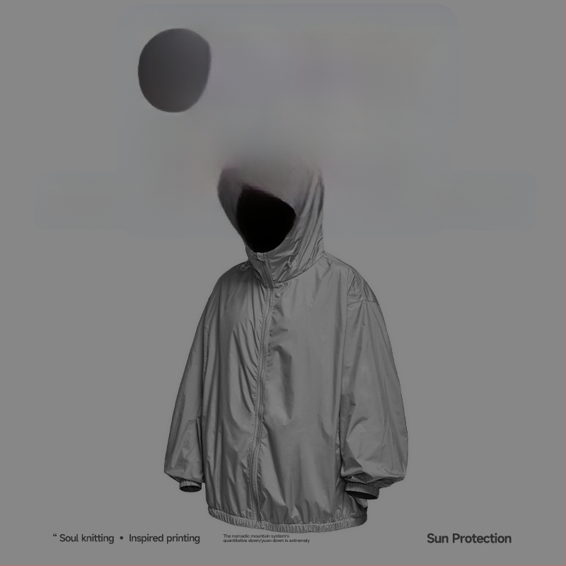 Jakk Tefloni kolmekaitse tehnoloogiaga päikesekaitseks, 100% polüester, kapuutsiga, vaba lõige.