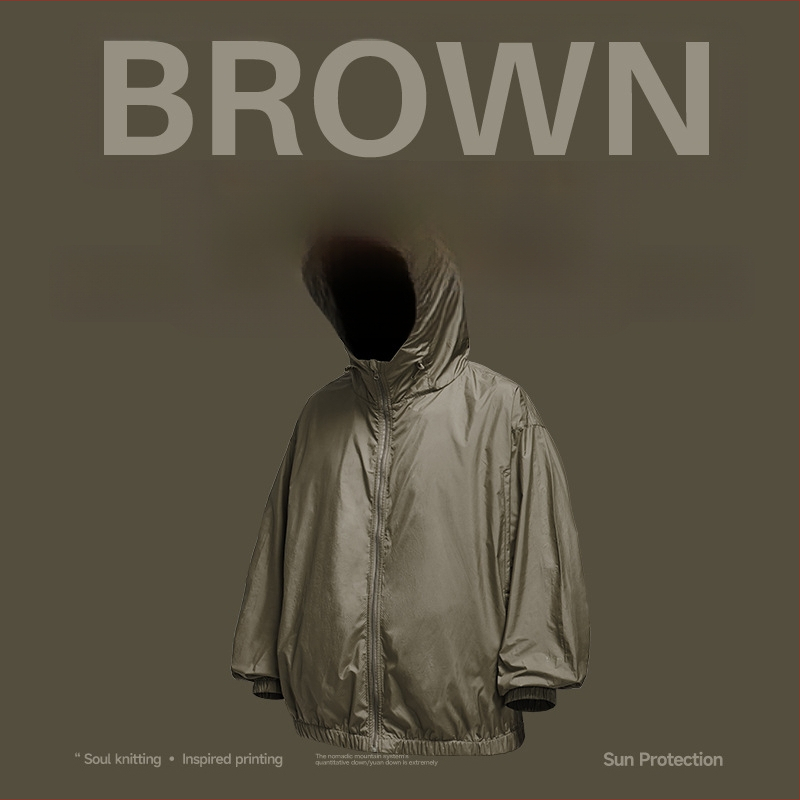 Jakk Tefloni kolmekaitse tehnoloogiaga päikesekaitseks, 100% polüester, kapuutsiga, vaba lõige.