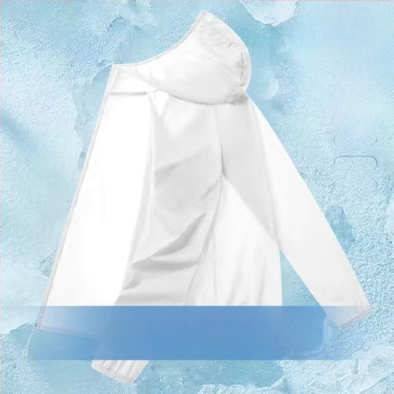 Meeste suvine hingav Ice-Silk kapuutsiga tuulejope, polüesteri segu 30-50%, vaba lõige