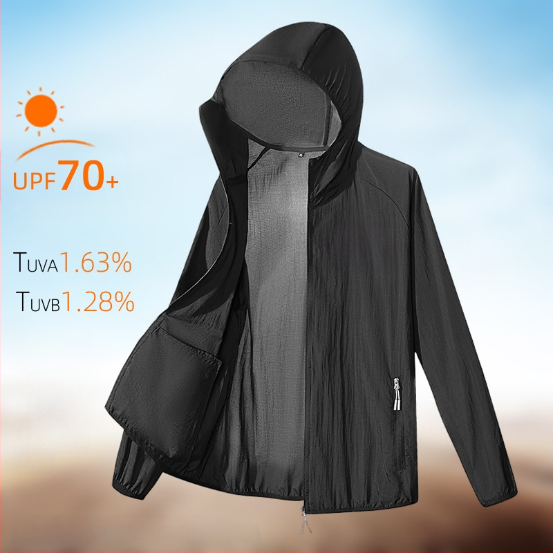 Õues kantav tuulejope kapuutsiga, UPF50+ UV kaitse, hingav, kiiresti kuivav