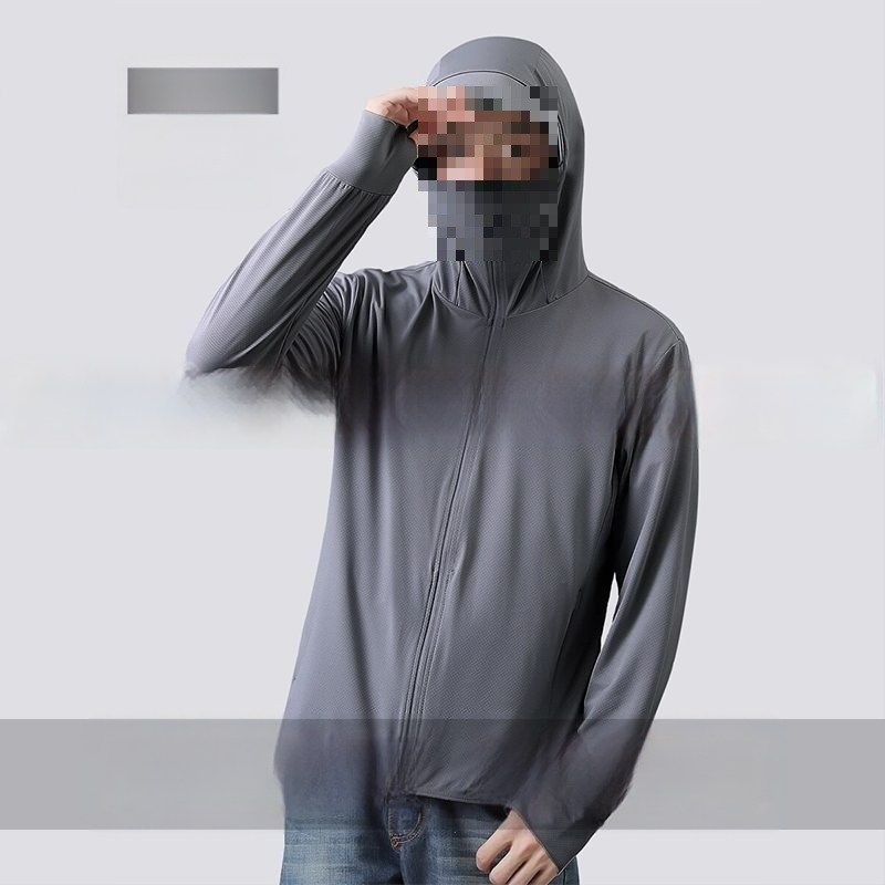 Välisjakk UV-kaitsega meestele – UPF50, läikiv kaetud kangas, kapuutsita, hingav võrkkiht, kalastamiseks