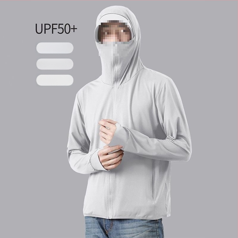Välisjakk UV-kaitsega meestele – UPF50, läikiv kaetud kangas, kapuutsita, hingav võrkkiht, kalastamiseks