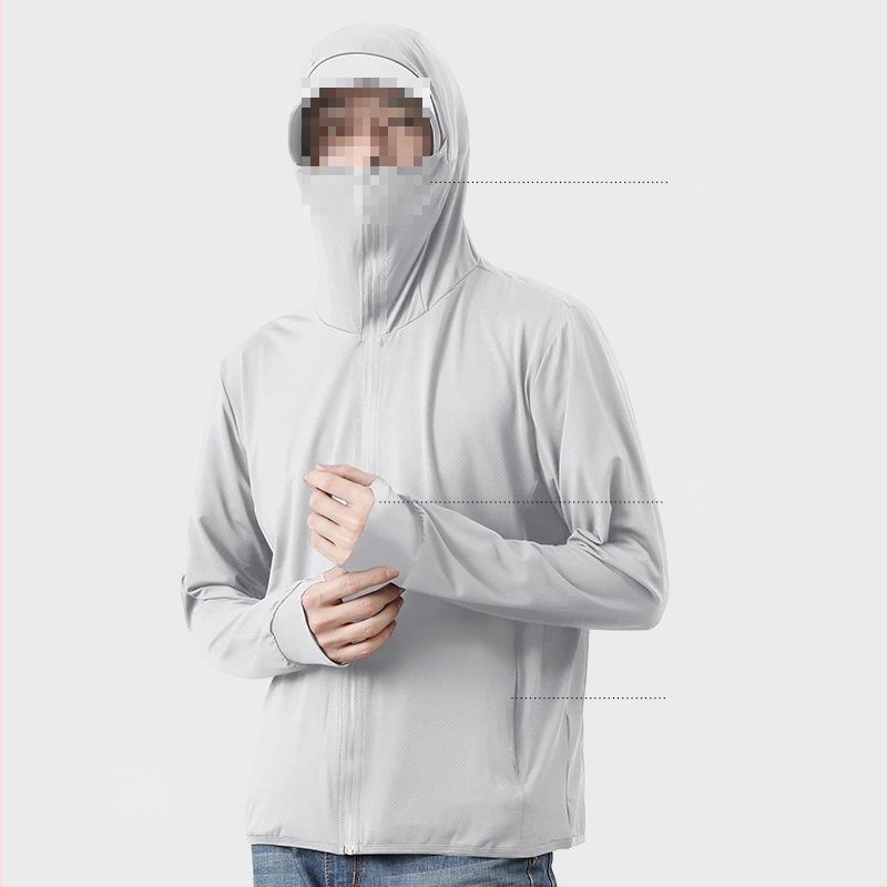 Välisjakk UV-kaitsega meestele – UPF50, läikiv kaetud kangas, kapuutsita, hingav võrkkiht, kalastamiseks