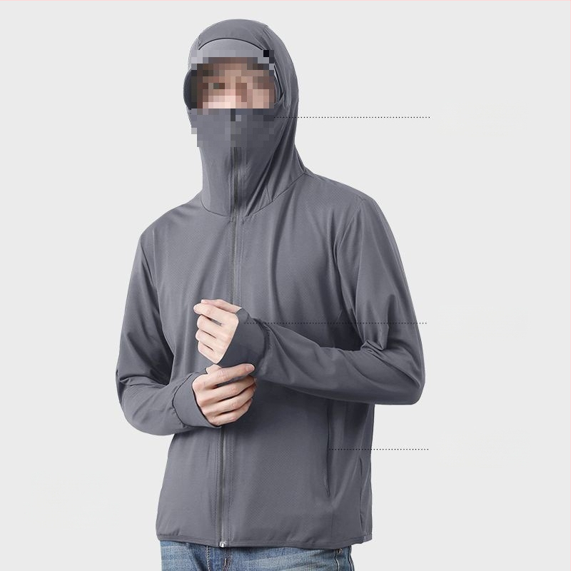 Välisjakk UV-kaitsega meestele – UPF50, läikiv kaetud kangas, kapuutsita, hingav võrkkiht, kalastamiseks