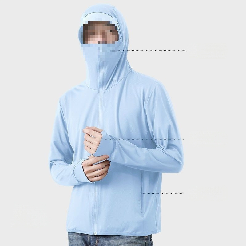 Välisjakk UV-kaitsega meestele – UPF50, läikiv kaetud kangas, kapuutsita, hingav võrkkiht, kalastamiseks