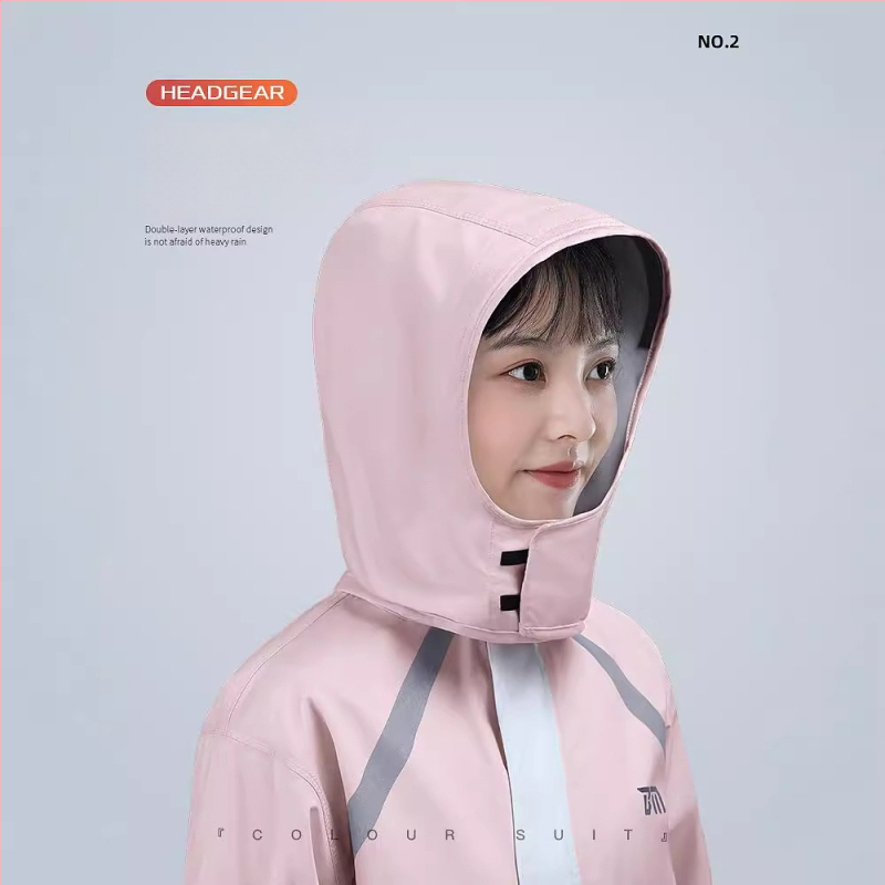 Išskirtas lietaus striukės su kelnais komplektas motoriniam važiavimui, vandeniui atsparus PVC sluoksnis, Chunya Spinning audinys, suaugusieji, logotipo pritaikymas