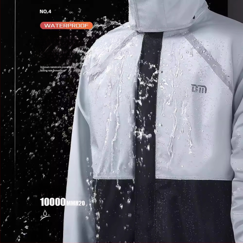 Išskirtas lietaus striukės su kelnais komplektas motoriniam važiavimui, vandeniui atsparus PVC sluoksnis, Chunya Spinning audinys, suaugusieji, logotipo pritaikymas