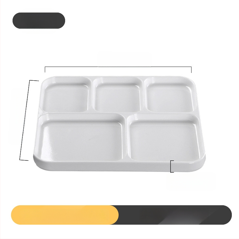 Kimmeli melaminė dip plokštelė kepimui griliams, kvadratinė, 3–4 skyreliai, logotipas atspausdintas, pritaikymas įmanomas, apdaila po glazūra, šiuolaikinio minimalistinio stiliaus