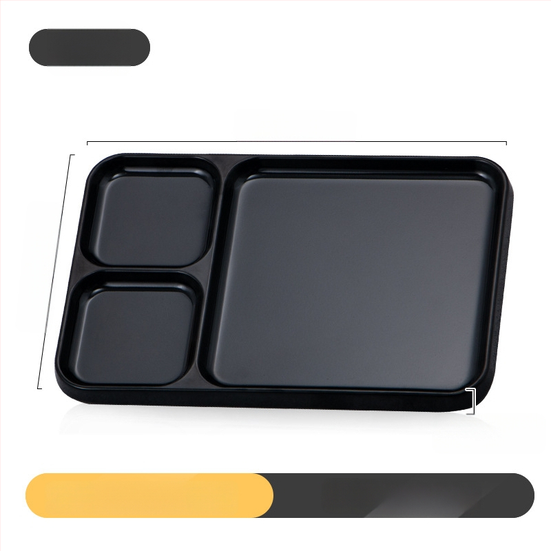 Kimmeli melaminė dip plokštelė kepimui griliams, kvadratinė, 3–4 skyreliai, logotipas atspausdintas, pritaikymas įmanomas, apdaila po glazūra, šiuolaikinio minimalistinio stiliaus