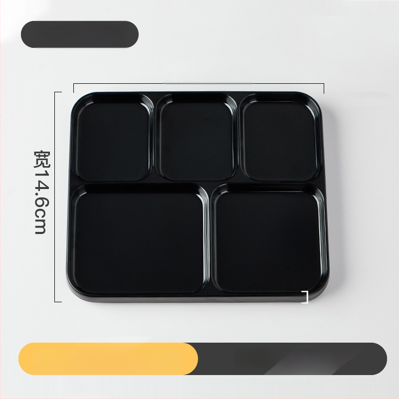 Kimmeli melaminė dip plokštelė kepimui griliams, kvadratinė, 3–4 skyreliai, logotipas atspausdintas, pritaikymas įmanomas, apdaila po glazūra, šiuolaikinio minimalistinio stiliaus