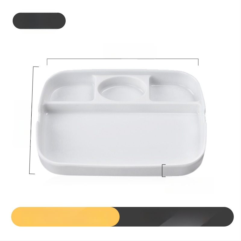 Kimmeli melaminė dip plokštelė kepimui griliams, kvadratinė, 3–4 skyreliai, logotipas atspausdintas, pritaikymas įmanomas, apdaila po glazūra, šiuolaikinio minimalistinio stiliaus