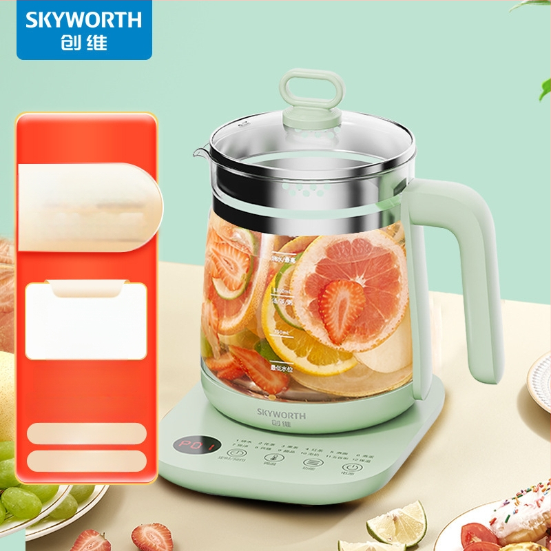 Skyworth Health Pot S195 1.8L stiklo korpusas, jutiklinis valdymas, izoliacija, daugiafunkcinis vandens arbatinukas 220V 500-1000W