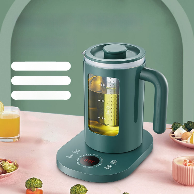 Elektrinis stiklinis arbatinukas sveikam dekokui, Corbier KBE996A, 800W, 220V, elektroninis termostatas su prisilietimo valdymu, 2–3 porcijoms