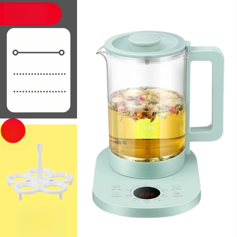 Elektrinis stiklinis arbatinukas sveikam dekokui, Corbier KBE996A, 800W, 220V, elektroninis termostatas su prisilietimo valdymu, 2–3 porcijoms