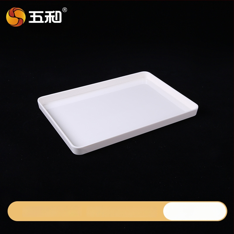 Melamininis stačiakampis arbatos ir desertų padėklas, stora konstrukcija, logotipo spausdinimas, galimas pritaikymas