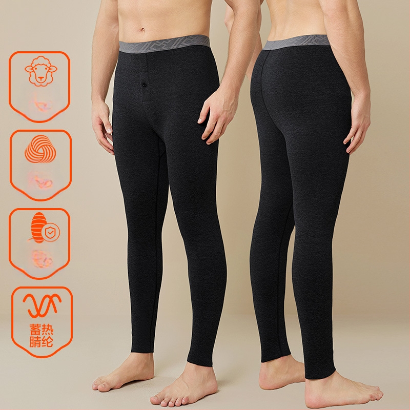 Meeste fliisiga pikad aluspüksid, keha kujundus, polüesterkangas, keskmise raskusega 181-200 g/m2, ühetooniline muster