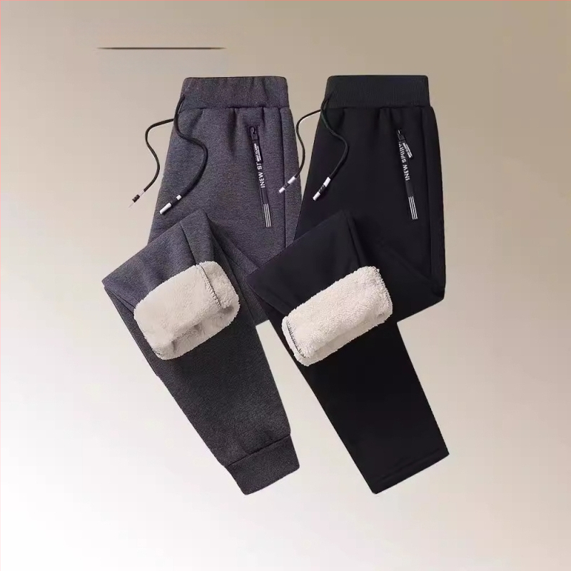 Meeste pikkade pükste fleece vooder, vaba lõige, keskmine vöökoht, polüester, mikroelastsus