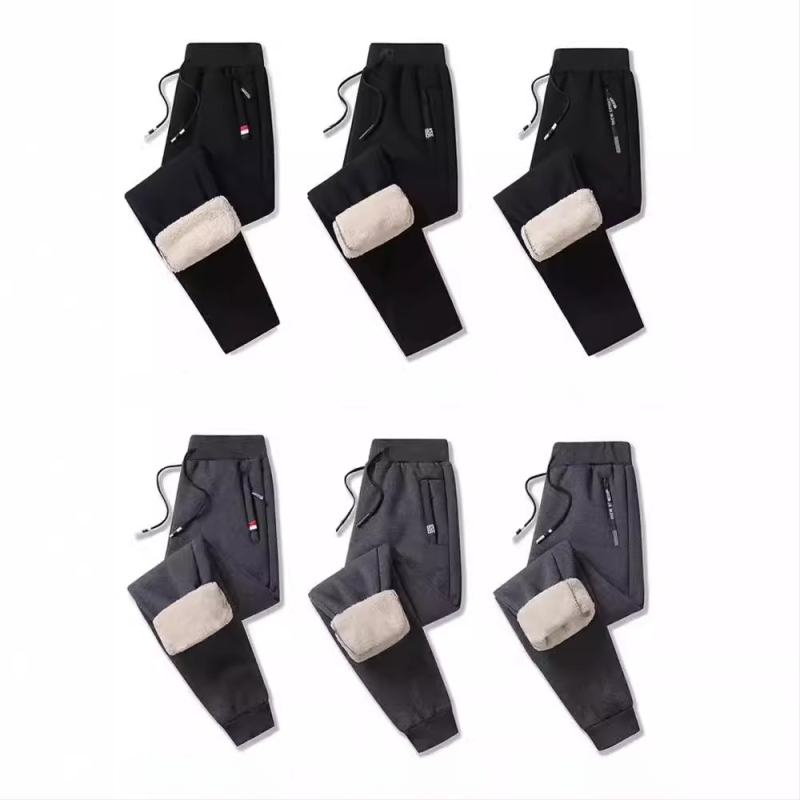 Meeste pikkade pükste fleece vooder, vaba lõige, keskmine vöökoht, polüester, mikroelastsus