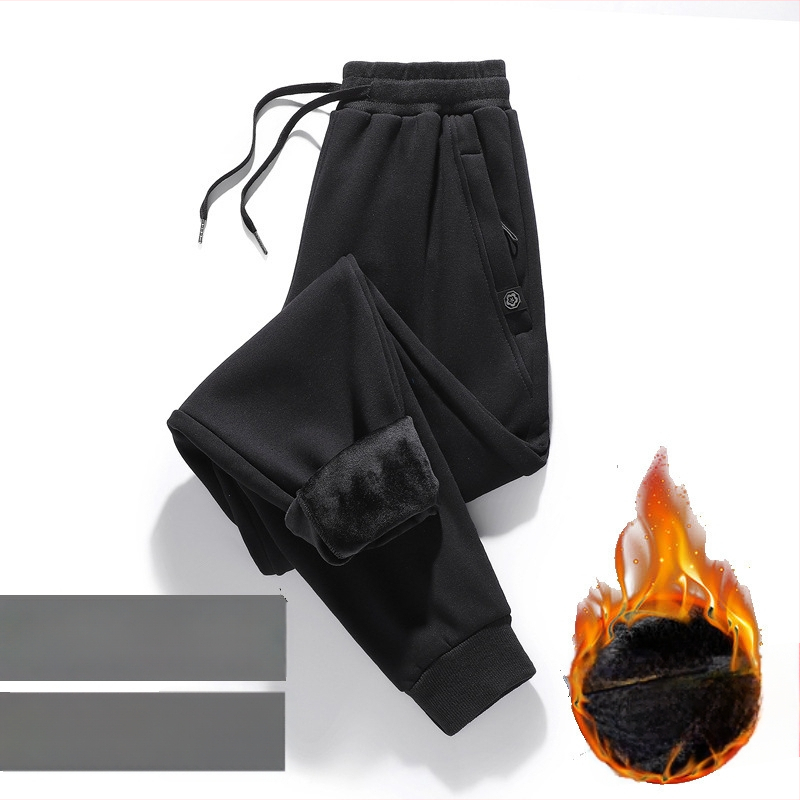 Meeste fleecevoodriga soojad sportpüksid, vaba lõige, keskmine vöökoht köisuga, polüester-puuvillasegu, niiskusjuhtimine