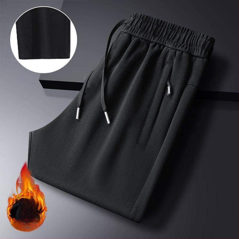 Meeste corduroy püksid fleece-voodriga talveks 2025, sirge lõige, keskmine vöökoht, elastsed, igapäevaseks kandmiseks