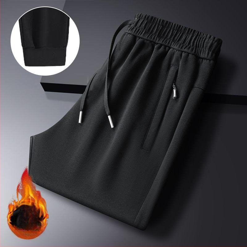 Meeste corduroy püksid fleece-voodriga talveks 2025, sirge lõige, keskmine vöökoht, elastsed, igapäevaseks kandmiseks