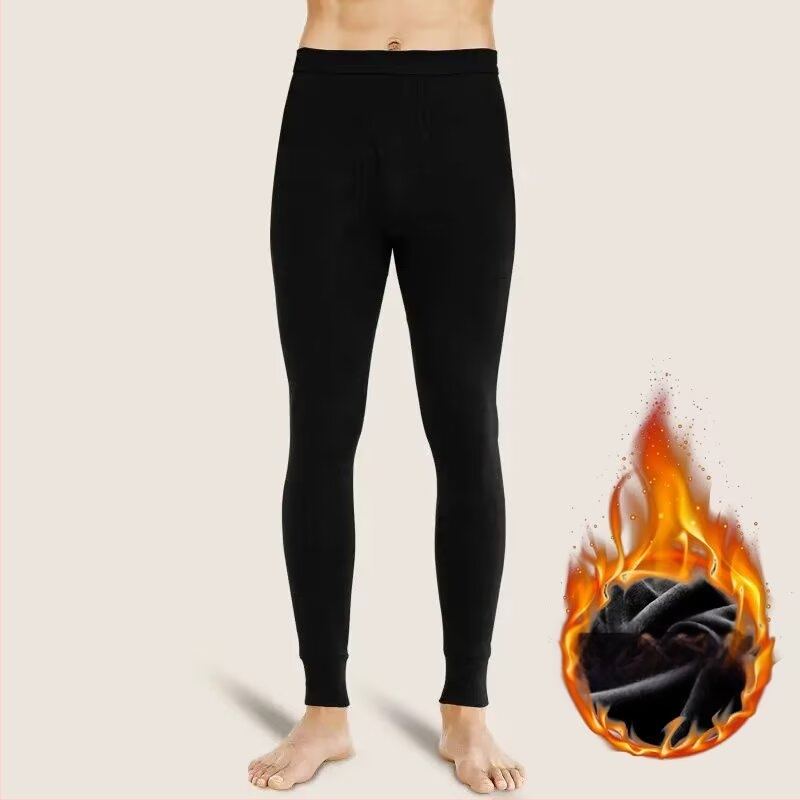 Meeste termilised fliisipüksid, polüester, slim fit, keskmine talje, sügis-talv