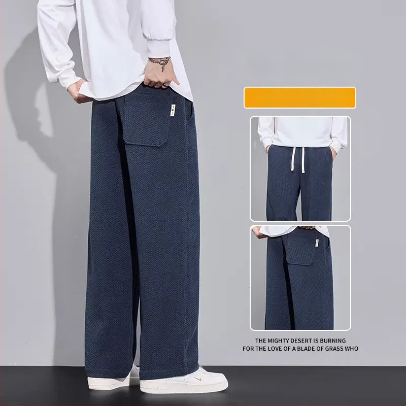 Meeste kootud ruuduline püksid sügistalveks, puuvillane, kõrge vöökohaga, sirge lõige, pikad