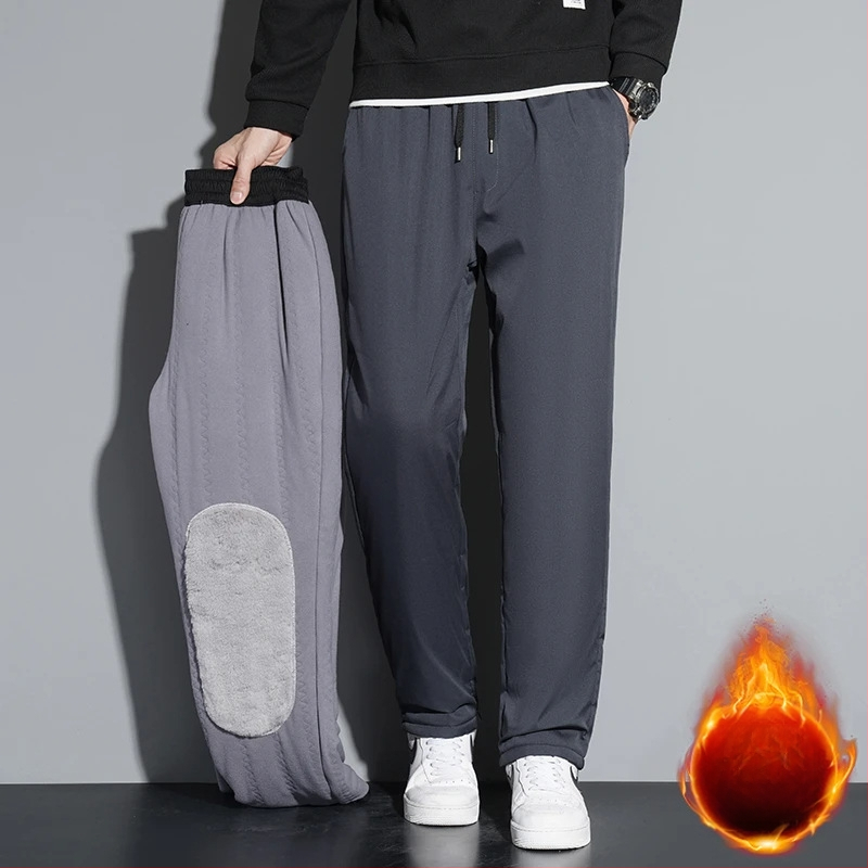 Kelnės su tiesiu kirpimu, vidutinio juosmens, paprastas stilius, ilgos kelnės, tinkančios vidutinio amžiaus žmonėms