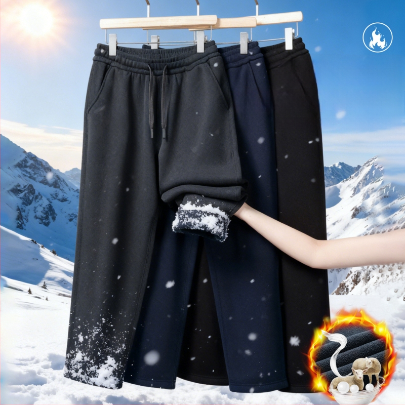 Vyriski sportiniai kelniai su flisu, vėjo atsparūs, tiesus kirpimas, vidurinė juosta, vienalytės spalvos, žiemos 2025